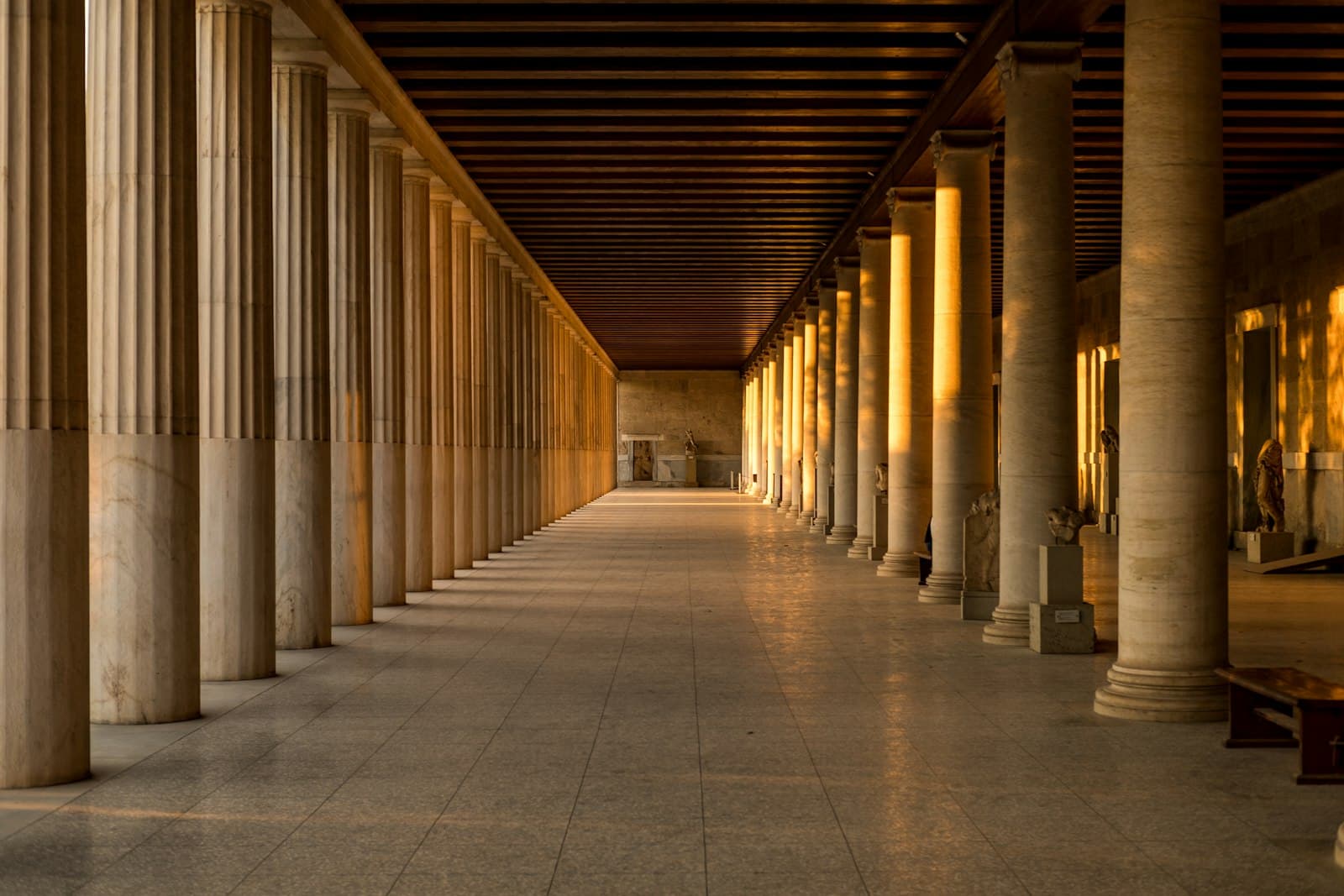 An ornate stone colonnade — Solomon's wisdom and the temple